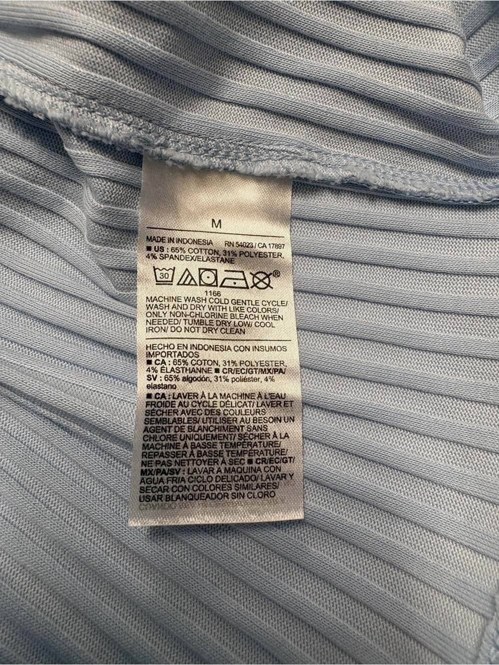 Old Navy Ribbed Polo Top | M | Pale Blue - Picture 4 of 6
